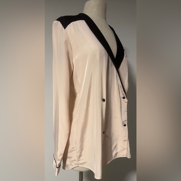 ASOS: Cream and Black Double-Breasted Shirt - Picture 2 of 3